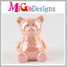 Tirelire en céramique attrayante quotidienne d&#39;ours rose de tous les jours